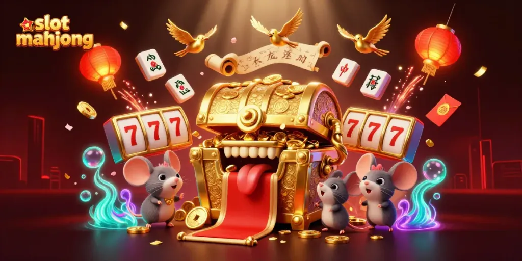 Menangkan jackpot besar dengan slot mahjong yang menampilkan peti harta karun dan elemen keberuntungan lainnya.