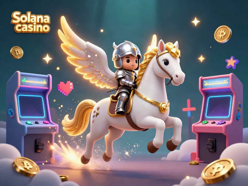 Experience the thrill of solana casino with magical gaming characters in a vibrant cloud-filled scene.