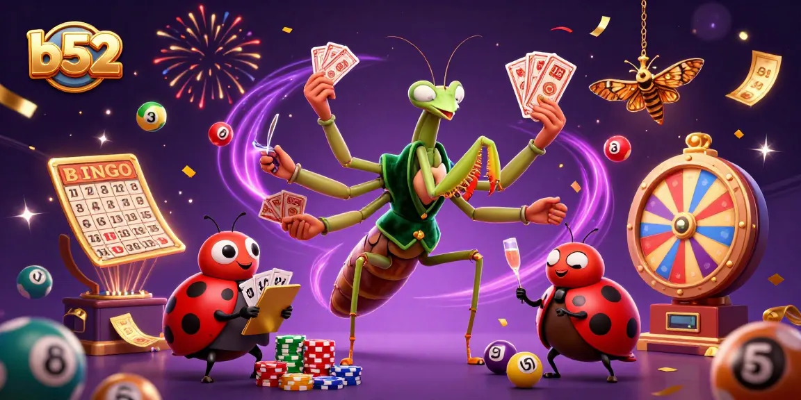 Experience exciting gaming at B52 with a vibrant illustration of casino activities.
