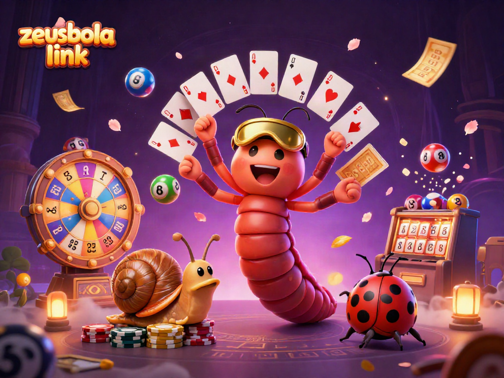 Experience the excitement of zeusbola link with a vibrant casino scene filled with dynamic characters and gambling elements.