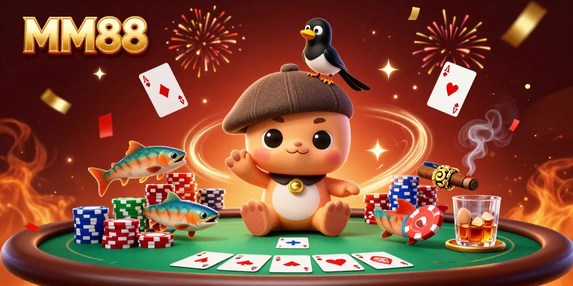 Engage with MM88's thrilling poker experience featuring Nessie and vibrant game elements.