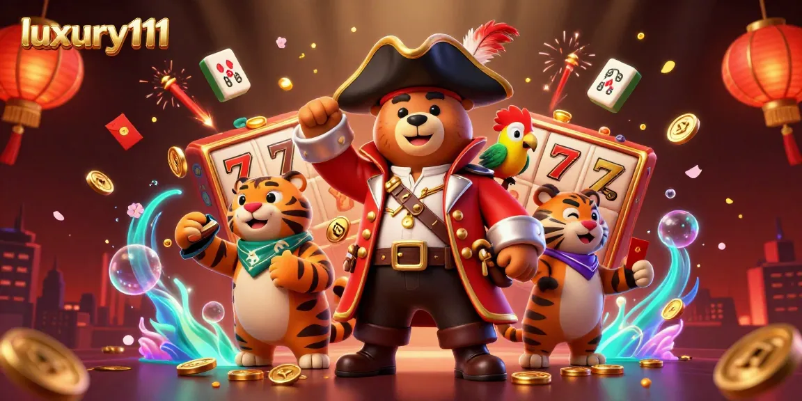 Experience the excitement of luxury111 as a pirate captain bear leads a thrilling slot game adventure.